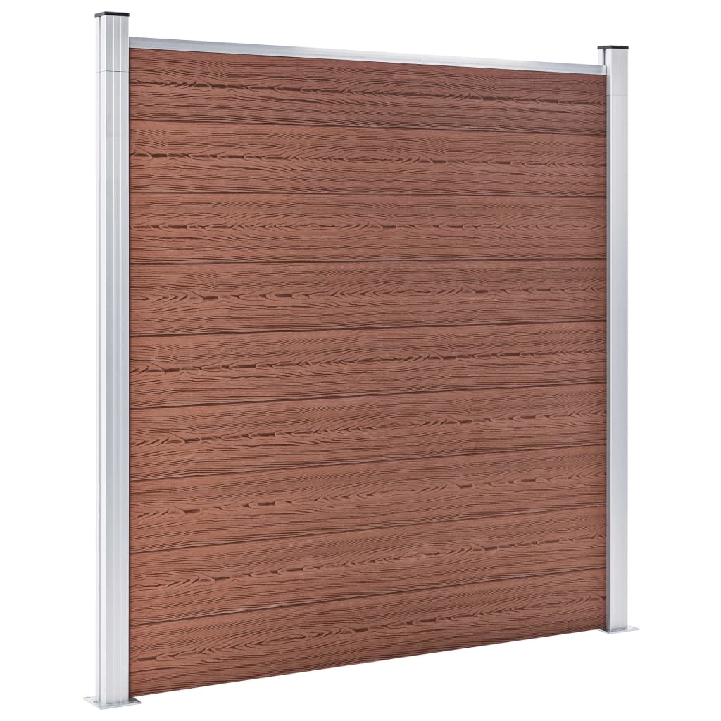 Thumbnail - vidaXL WPC Zaun-Set 10 Quadrate + 1 Schräge 1830x186 cm Braun