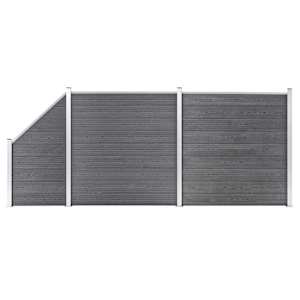 vidaXL WPC-aiakomplekt, 2 ruutu + 1 kaldus, 446 x 186 cm, hall