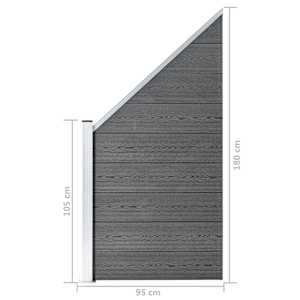 Plotová sada WPC 2 čtvercové + 1 šikmý díl 446 x 186 cm šedá - obrázek 14