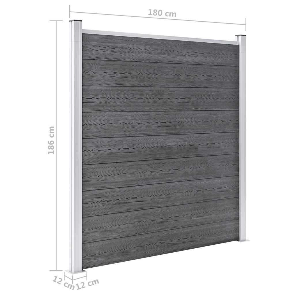 Plotová sada WPC 3 čtvercové + 1 šikmý díl 619 x 186 cm šedá - obrázek 14