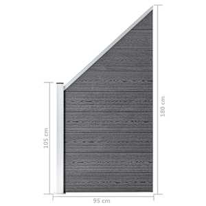 Plotová sada WPC 3 čtvercové + 1 šikmý díl 619 x 186 cm šedá - obrázek 15