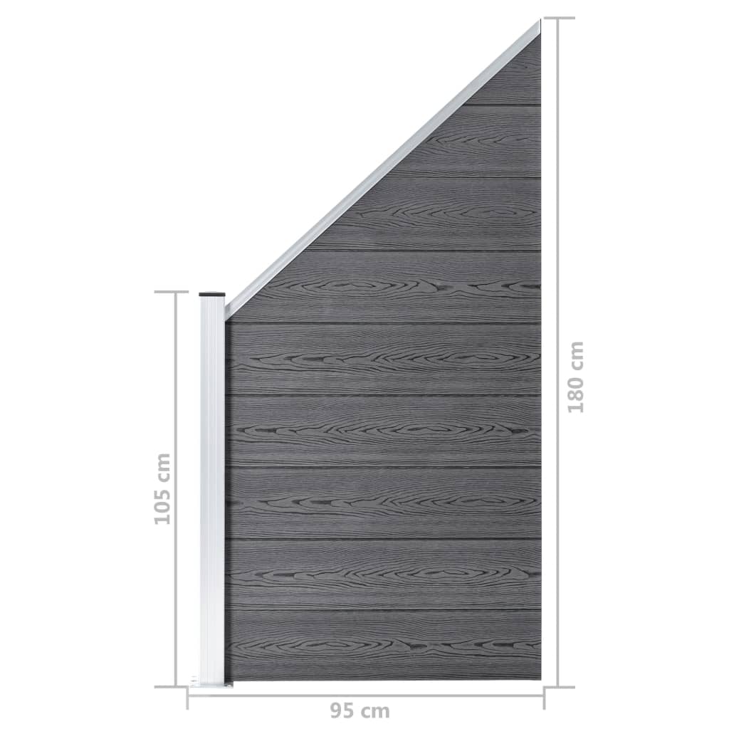 Plotová sada WPC 4 čtvercové + 1 šikmý díl 792 x 186 cm šedá - obrázek 15