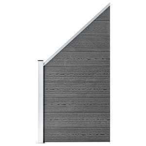 Plotová sada WPC 4 čtvercové + 1 šikmý díl 792 x 186 cm šedá - obrázek 7