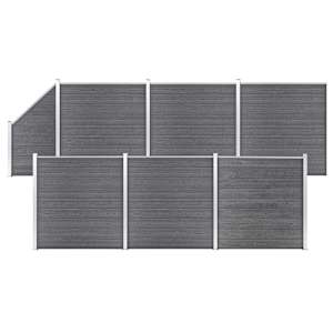 vidaXL WPC-aiakomplekt, 6 ruutu + 1 kaldus, 1138 x 186 cm, hall