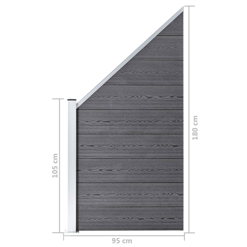 Plotová sada WPC 7 čtvercových + 1 šikmý díl 1311 x 186 cm šedá - obrázek 14