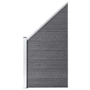 Plotová sada WPC 8 čtvercových + 1 šikmý díl 1484 x 186 cm šedá - obrázek 7