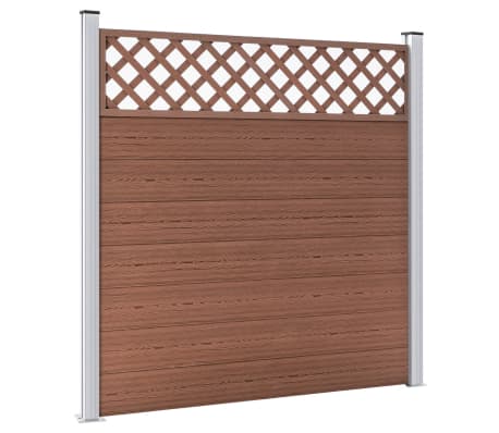 vidaXL Комплект WPC ограда, 3 квадратни пана, 526x185 см, кафяв