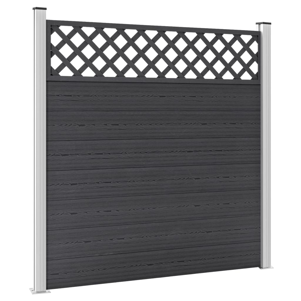 vidaXL Set WPC ograda 2 kvadrata 353 x 185 cm sivi
