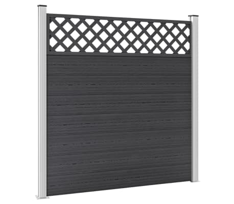 vidaXL Set WPC ograda 2 kvadrata 353 x 185 cm sivi