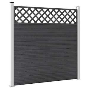 vidaXL Σετ Πάνελ Περίφραξης 2 Τετράγωνα Γκρι 353 x 185 εκ. από WPC