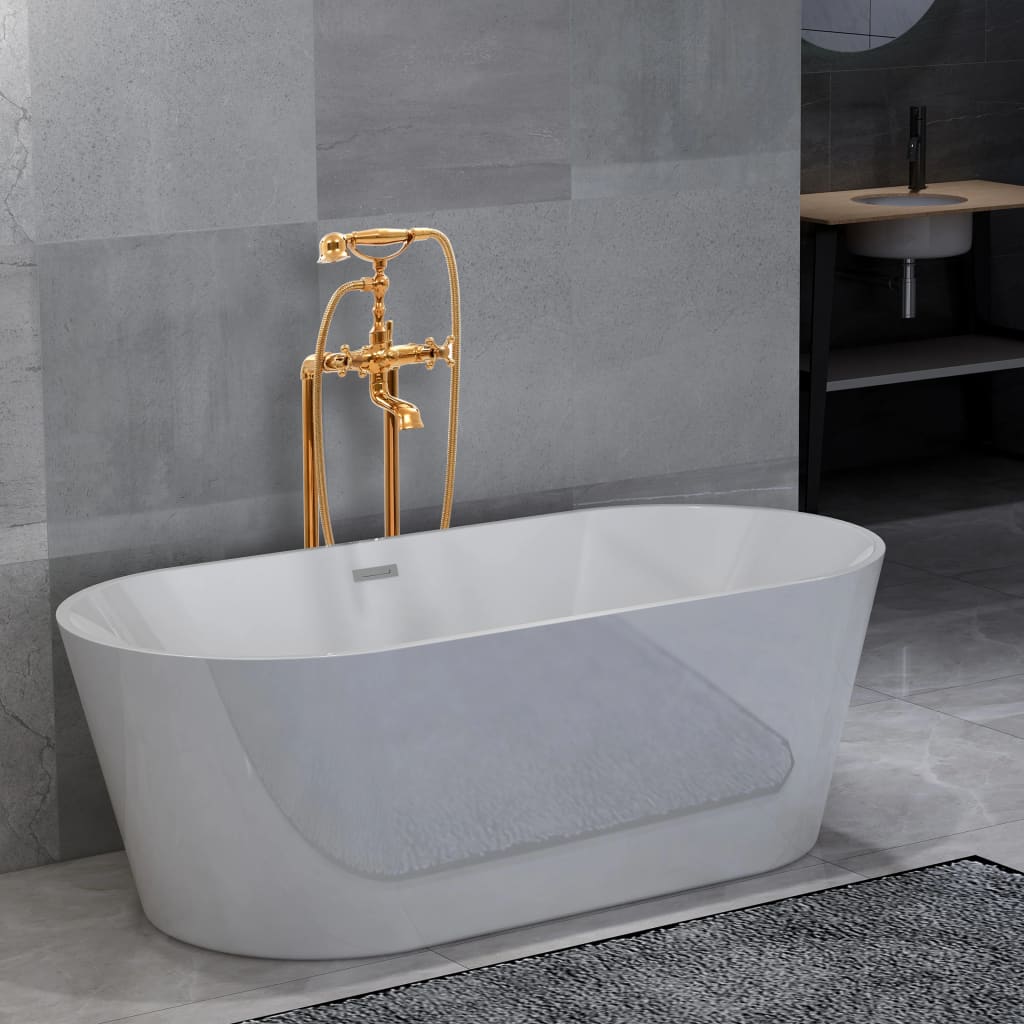 Freistehende Badewanne und Wasserhahn 220 L 99,5 cm Golden kaufen
