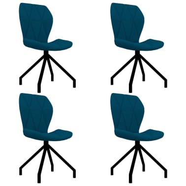 vidaXL Chaises de salle à manger 4 pcs Bleu Similicuir vidaXL Chaises de salle à manger 4 pcs Bleu Similicuir