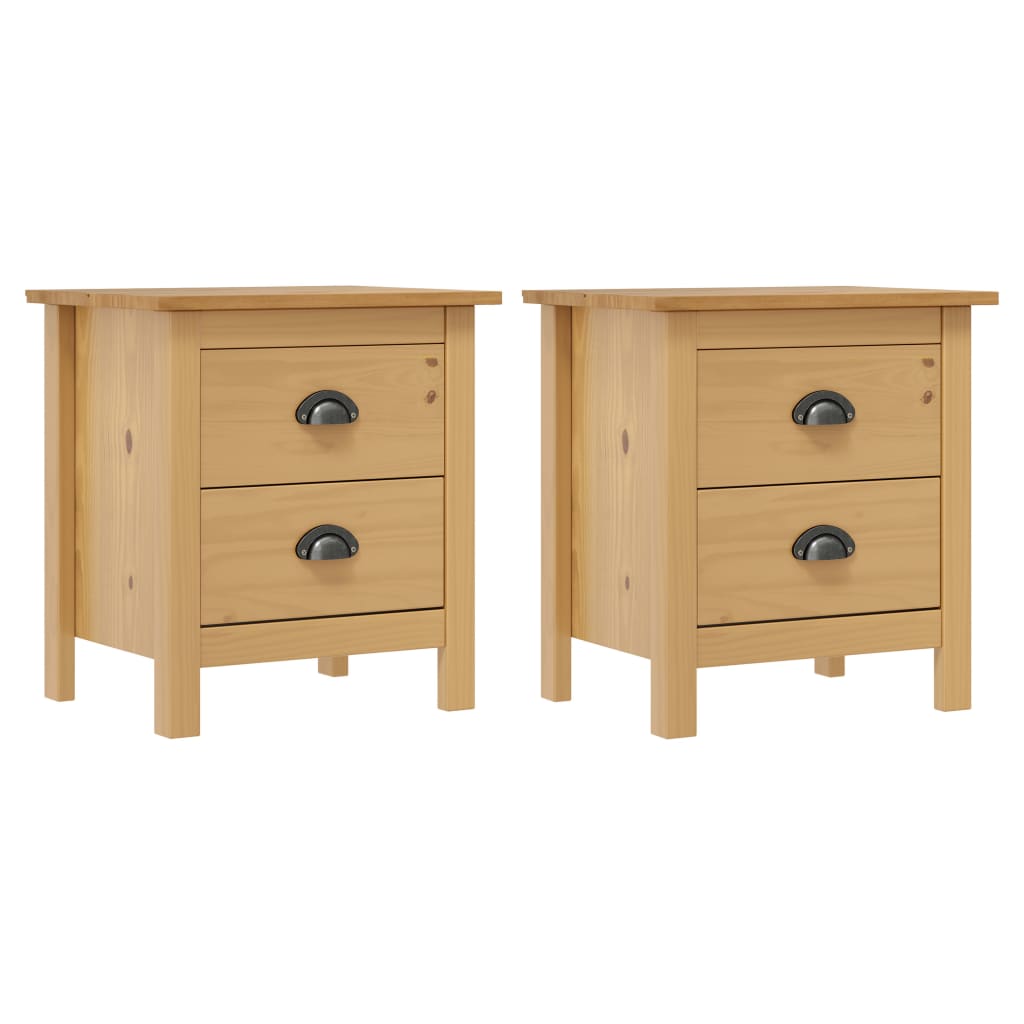 Nachtkastjes 2 st Hill 46x35x49,5 cm massief grenenhout