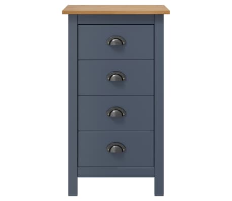 vidaXL Credenza Hill Grigia 46x35x80 cm in Legno Massello di Pino