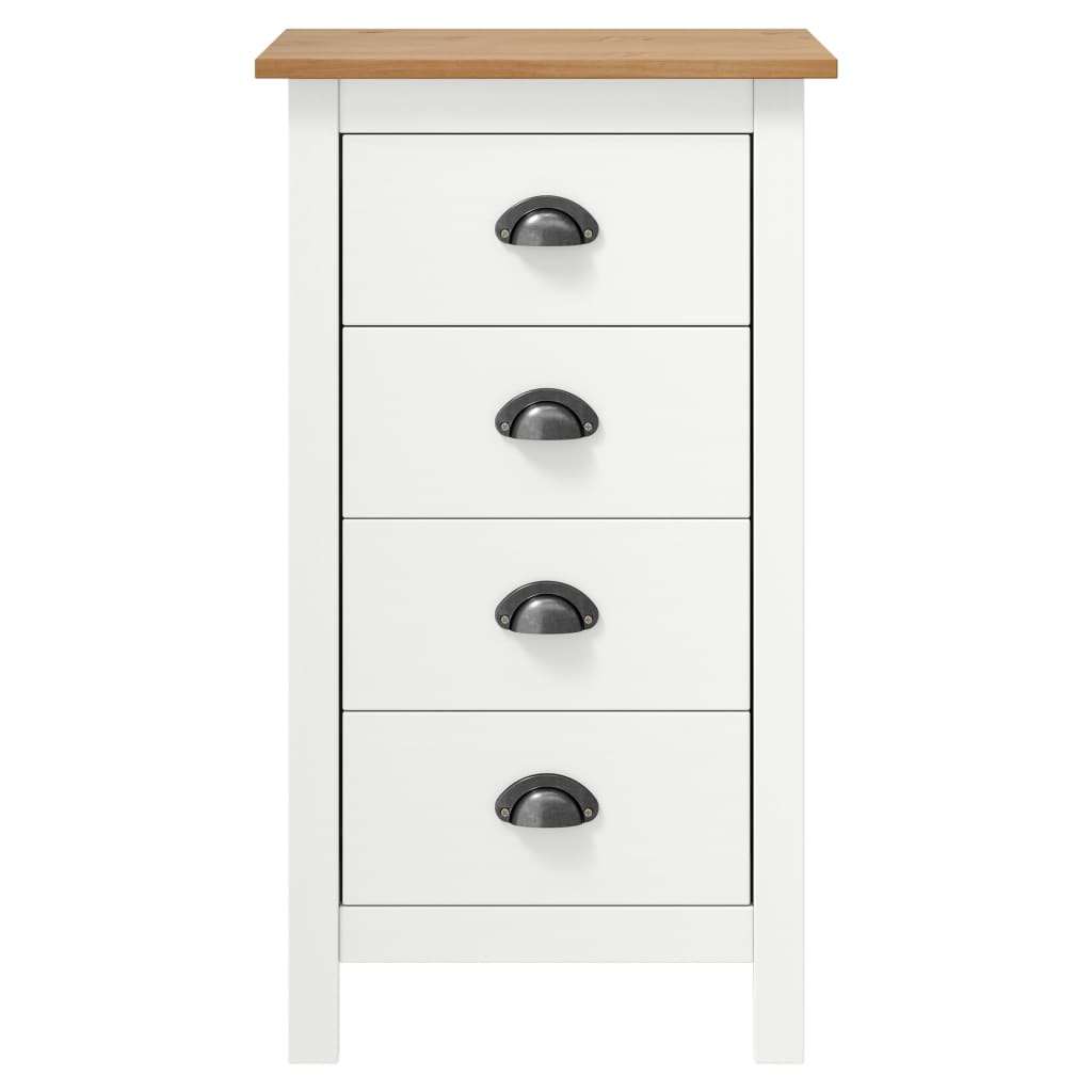 vidaXL Dressoir Hill 46x35x80 cm massief grenenhout wit afbeelding