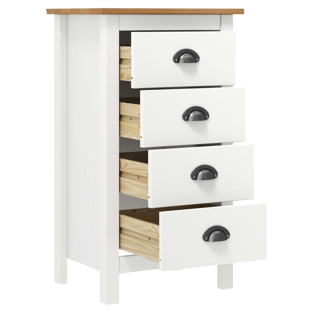 Thumbnail - vidaXL Sideboard Hill Weiß 46x35x80 cm Massivholz Kiefer