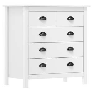 Komoda Hill bela 79x40x80 cm trdna borovina