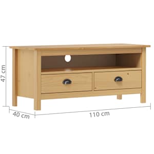 TV stolek Hill medově hnědý 110x40x47 cm masivní borové dřevo - obrázek 4