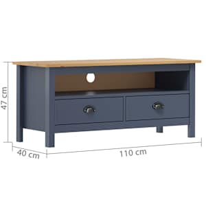 TV stolek Hill šedý 110 x 40 x 47 cm masivní borové dřevo - obrázek 4