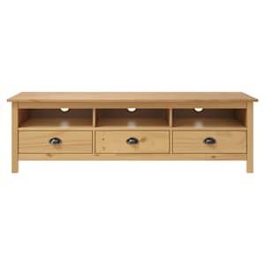 vidaXL TV Cabinet Honey brown Solid pine wood Large TV Cabinet