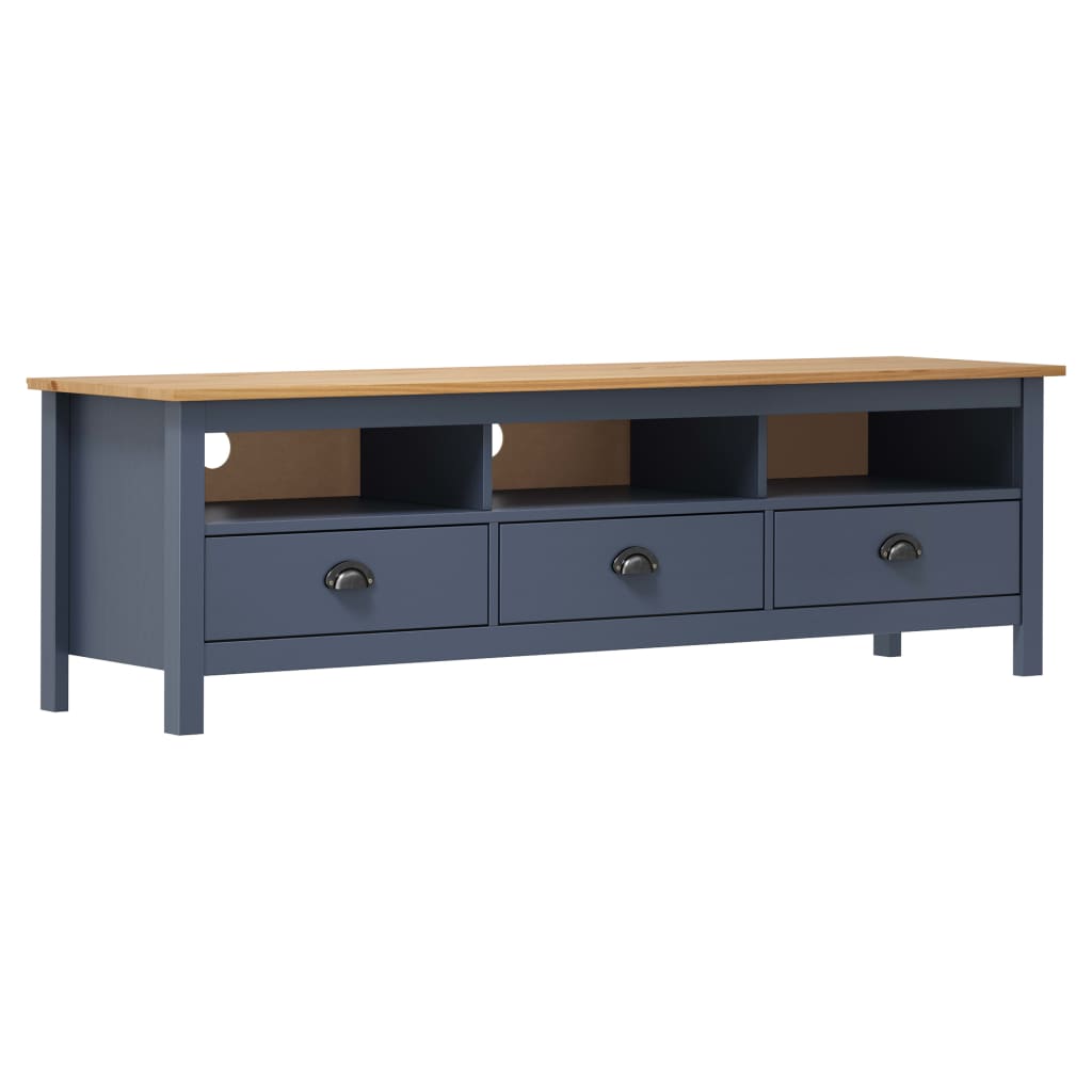 TV Cabinet “Hill Range” Grey 158x40x47 cm Solid Pine Wood