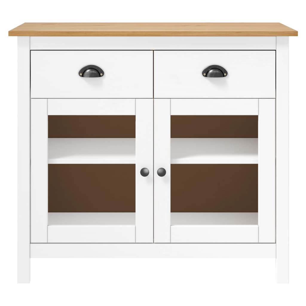 vidaXL Dressoir Hill Range 90x40x80 cm massief grenenhout wit afbeelding