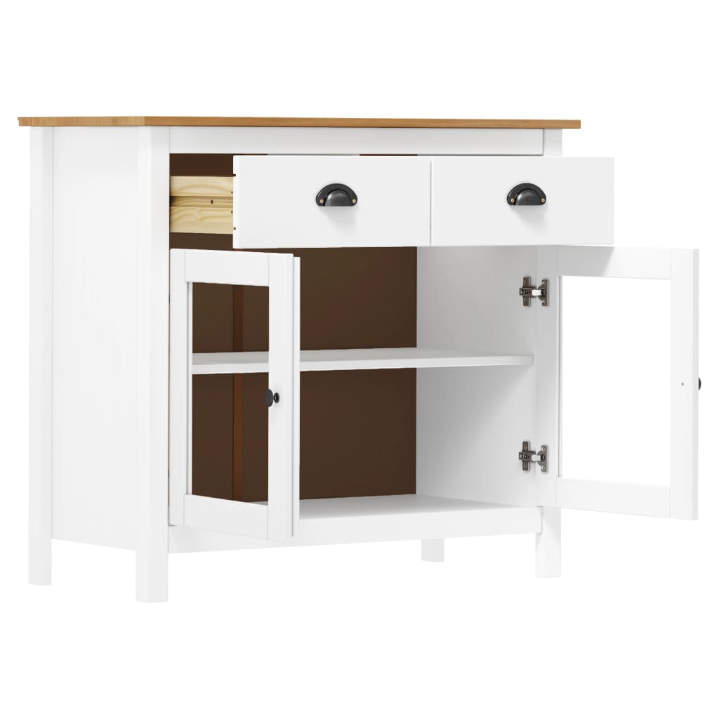Thumbnail - vidaXL Sideboard Hill Weiß 90x40x80 cm Massivholz Kiefer