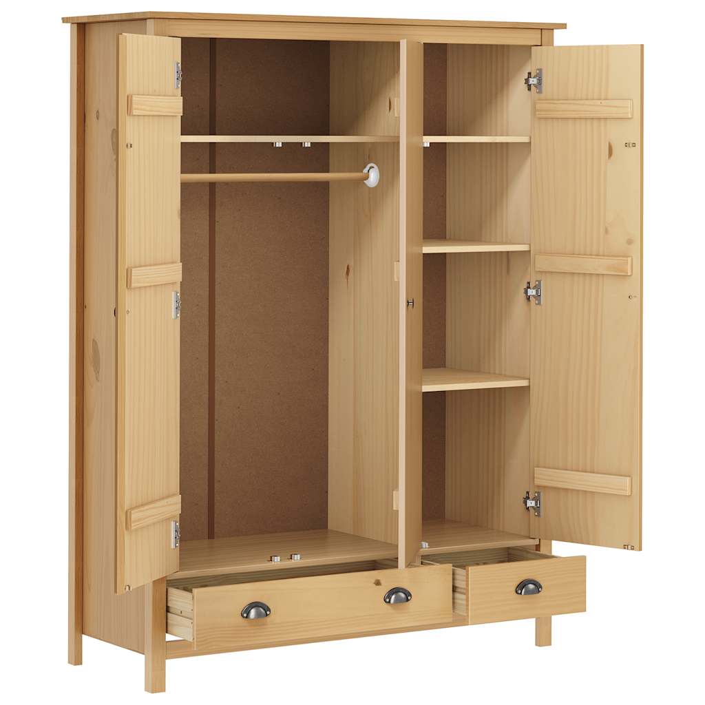 Pin Solide Garde-robe à 3 Portes 127x50x170 cm Armoire Vêtement Chambre vidaXL soldes