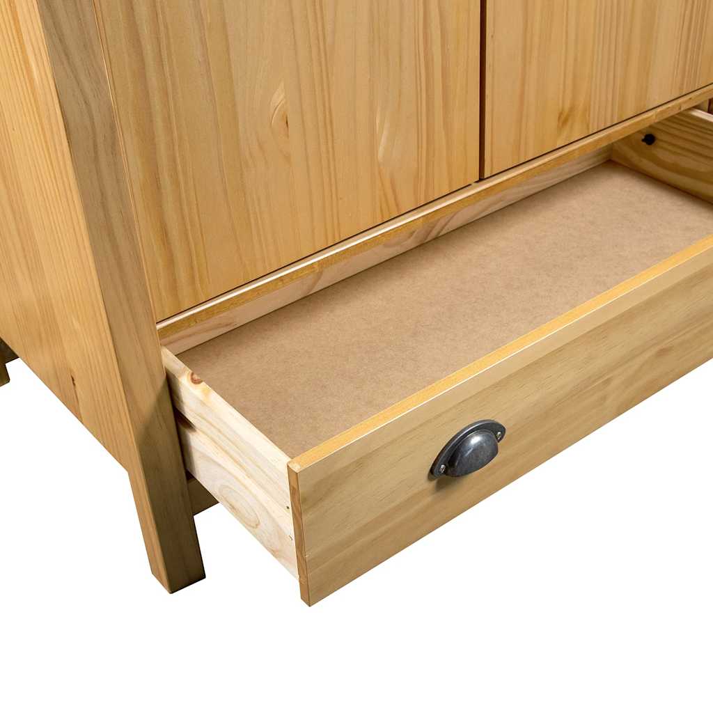 Pin Solide Garde-robe à 3 Portes 127x50x170 cm Armoire Vêtement Chambre vidaXL soldes