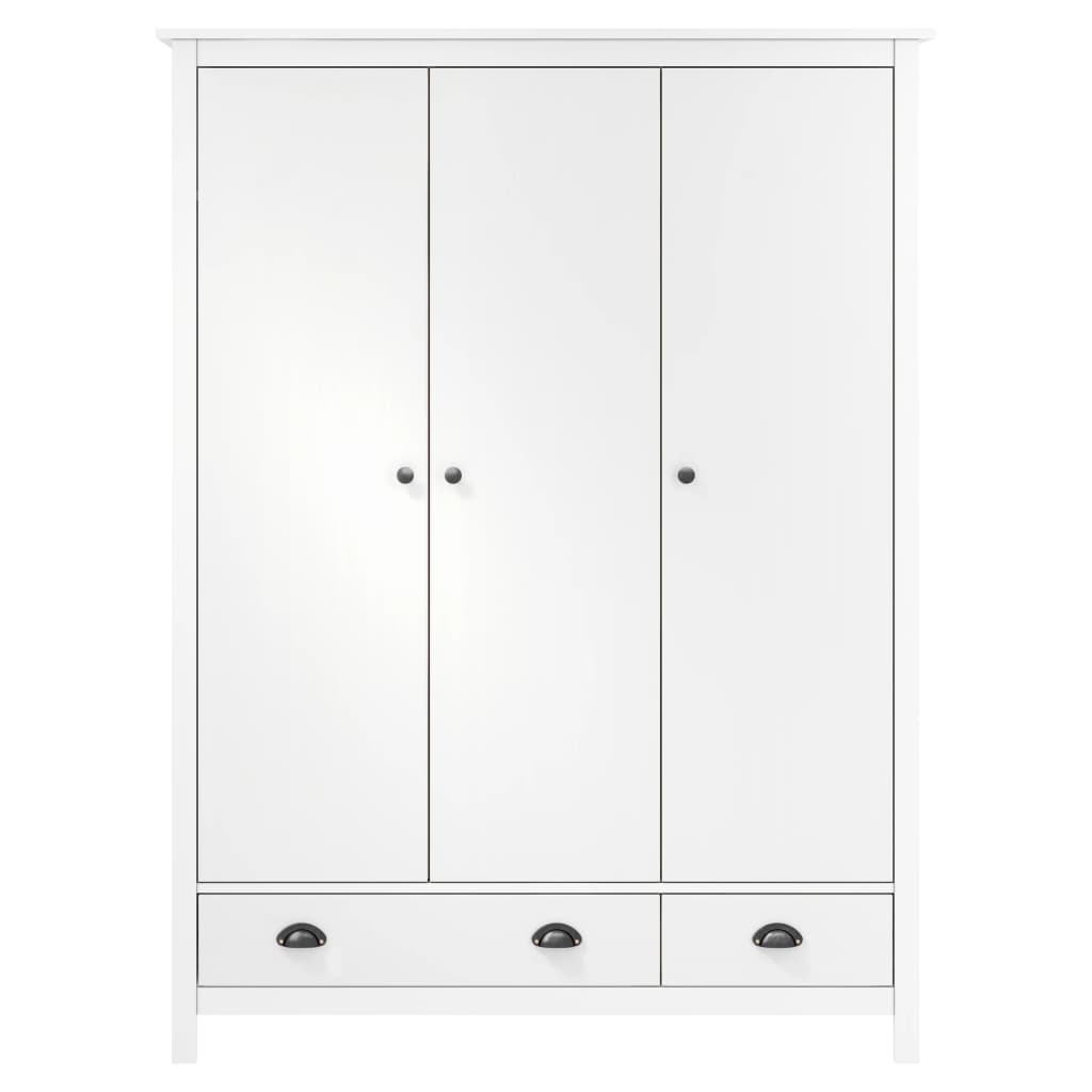 vidaXL Garde-robe à 3 portes Hill Blanc 127x50x170 cm Bois pin solide