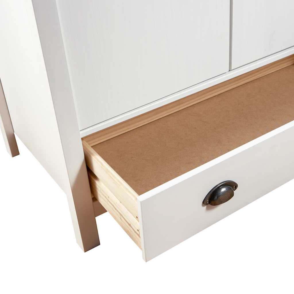 Pin Solide Garde-robe à 3 Portes 127x50x170 cm Armoire Vêtement Chambre vidaXL acheter