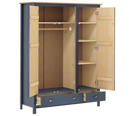 VidaXL Garde-Robe Armoire à Vêtements Chêne Fumé 80x40x110 Cm - Meuble De Rangement Robuste Avec Roulettes Pour Chambre à Coucher
