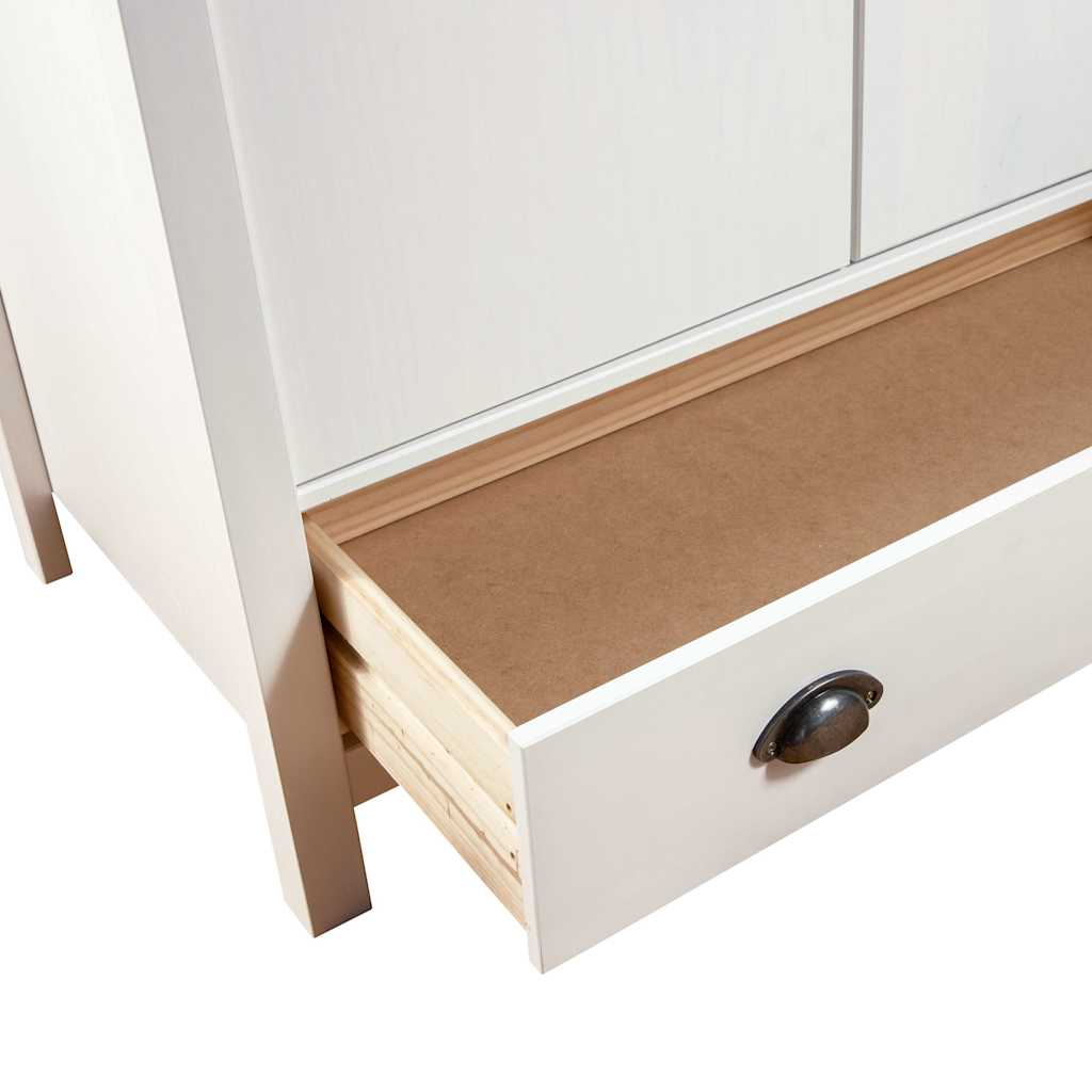 Pin Solide Garde-robe à 3 ventes exceptionnelles Portes 127x50x170 cm Armoire Vêtement Chambre vidaXL