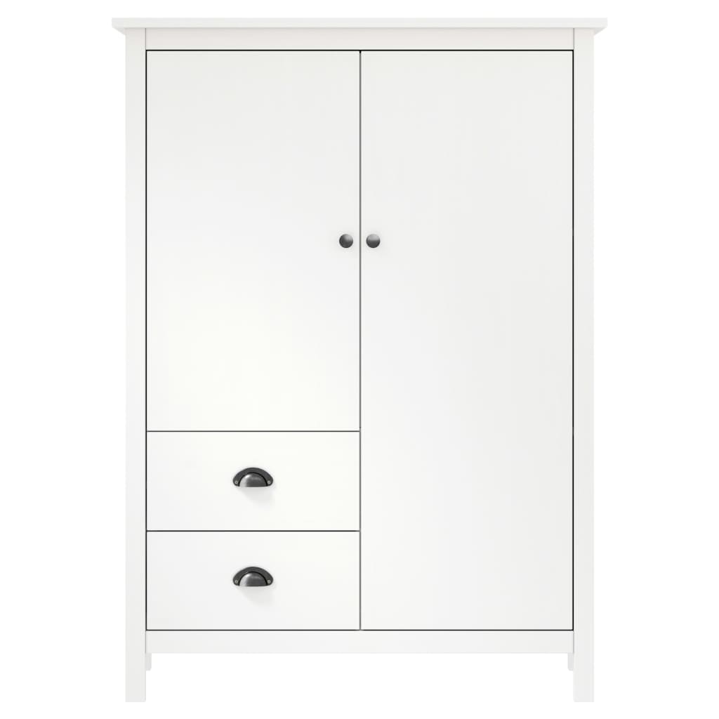 vidaXL Garde-robe à 2 portes Hill Blanc 99x45x137cm Bois de pin solide