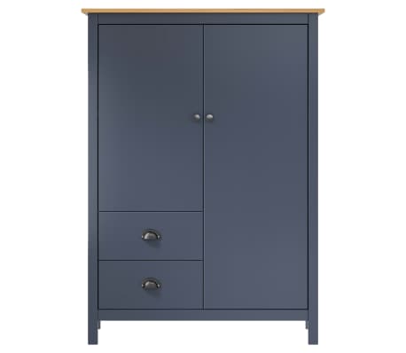 vidaXL Garde-robe à 2 portes Hill Gris 99x45x137 cm Bois de pin solide