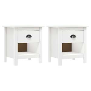 Nočna omarica 2 kosa Hill 46x35x49,5 cm trdna borovina