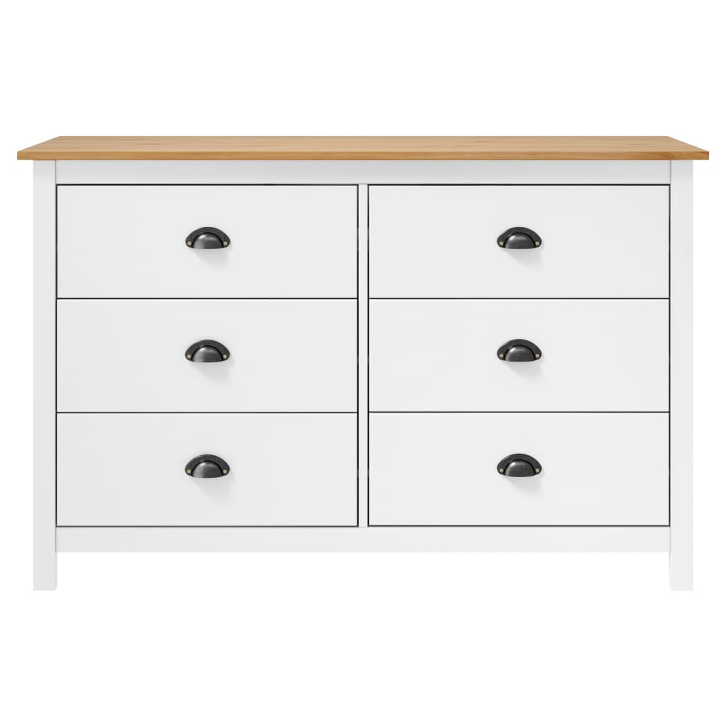 

vidaXL Dressoir Hill Range 125x40x80 cm massief grenenhout wit
