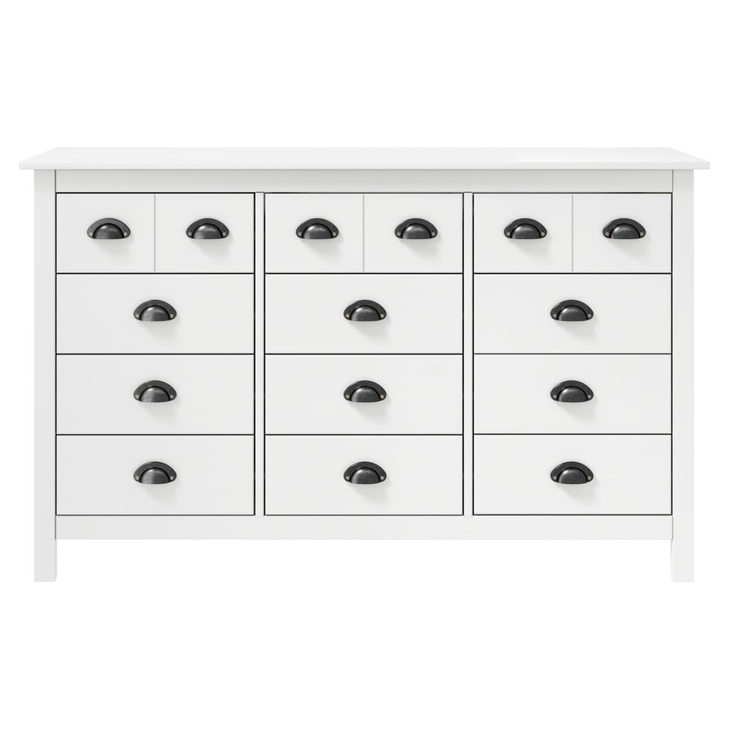 

vidaXL Dressoir Hill Range 130x37x80 cm massief grenenhout wit