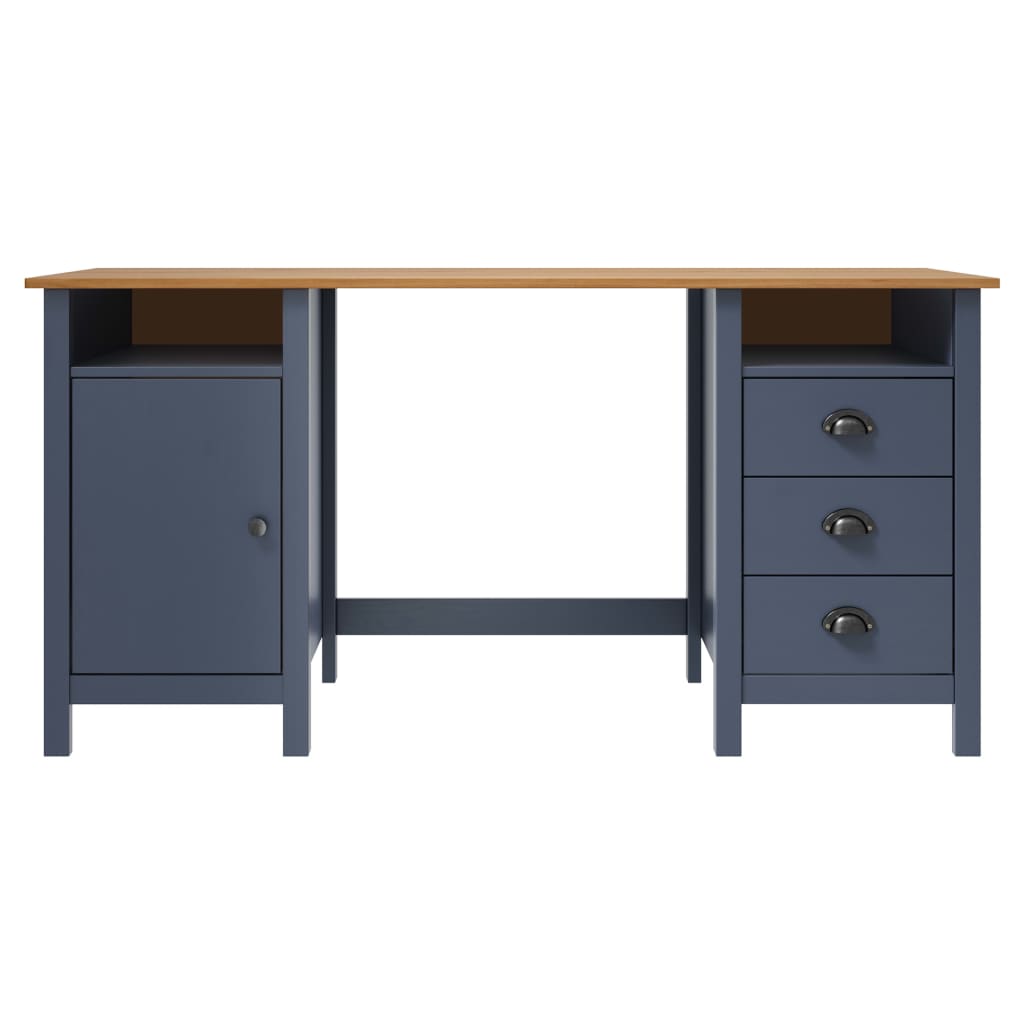 

vidaXL Bureau Hill Range 150x50x74 cm massief grenenhout grijs