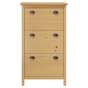 vidaXL Παπουτσοθήκη Hill Μελί 72 x 35 x 124 εκ. Ξύλο Πεύκου