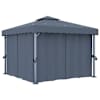 vidaXL varjualune kardinaga 3 x 3 m, antratsiithall, alumiinium