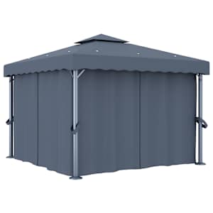 vidaXL varjualune kardinaga 3 x 3 m, antratsiithall, alumiinium