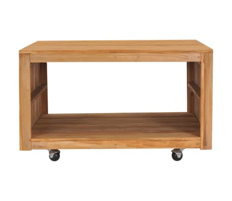 vidaXL Kavos staliukas, 80x80x40cm, tikmedžio medienos masyvas