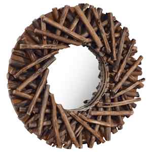 Nástěnné zrcadlo 40 cm teak kulaté - obrázek 2