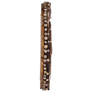 Nástěnné zrcadlo 60 cm teak kulaté - obrázek 3