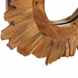 Nástěnné zrcadlo 40 cm teak kulaté - obrázek 5
