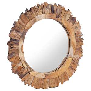 Nástěnné zrcadlo 60 cm teak kulaté - obrázek 2