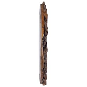 Nástěnné zrcadlo 60 cm teak kulaté - obrázek 3