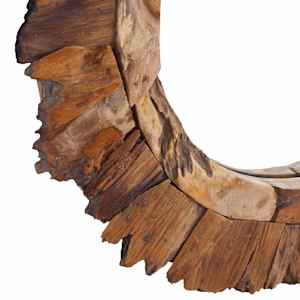Nástěnné zrcadlo 60 cm teak kulaté - obrázek 5