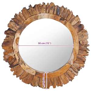 Nástěnné zrcadlo 60 cm teak kulaté - obrázek 6